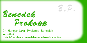 benedek prokopp business card